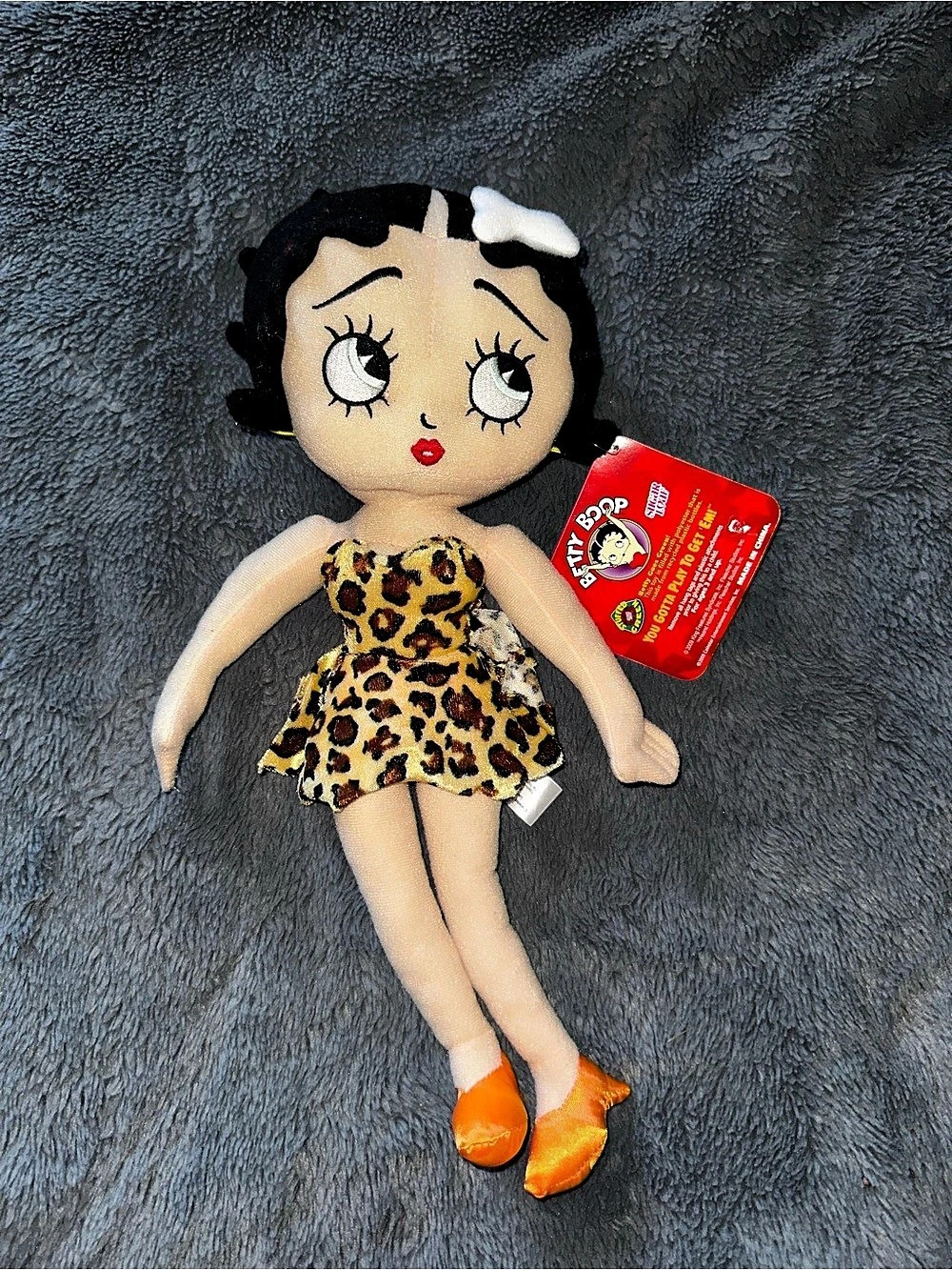 Betty Boop Plush Doll Animal Print Dress